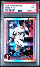 2025 Topps Chrome Brooks Lee RC #234 Refractor Rookie PSA 9 Twins