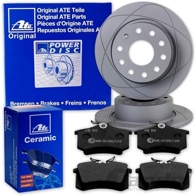 ATE PowerDisc BREMSSCHEIBEN + CERAMIC BELÄGE HINTEN für OCTAVIA LEON VW CADDY A1