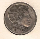 Modern Hobo Nickel Lyndon B. Johnson on 1936 Buffalo Nickel Done by John Dorusa