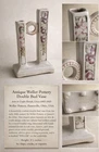 Antique Weller Pottery Double Bud Vase Arts & Crafts Floral 8.5”, Incised Mark
