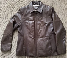 Wilson Leather  Brown Vintage Womens Jacket Thinsulate Removable Liner Size L