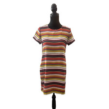 Adrienne Vittadini Women Striped Casual Dress  with short sleeves- size 4
