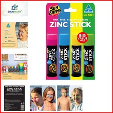 Zinc Oxide Mineral Sunscreen Stick   SPF 50 Water Resistant   4-Pack Pink, B...