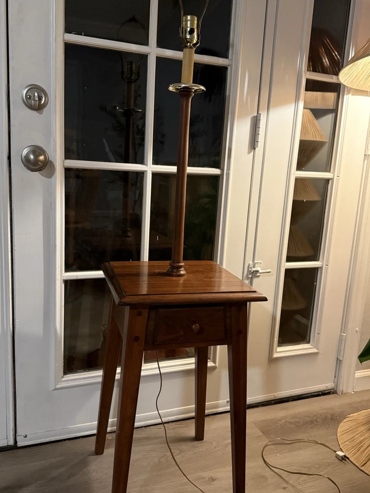 Lámpara de pie de pino rústico colección Ethan Allen Country Craftsman años 80 funcionando Foto 2 de 4