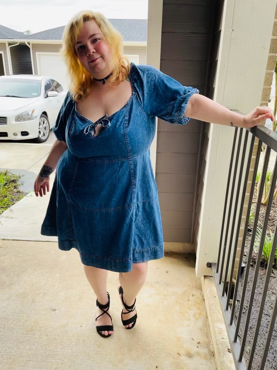 Forever 21 xl denim dress back showing | eBay