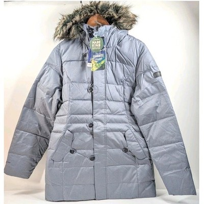 Berghaus Hydrodown Brantome Women Gray Puffer Jacket Faux Fur Hood Warm Coat