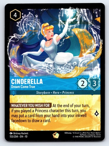 Disney Lorcana Cinderella - Dream Come True 155/204 Whispers in the Well Legendary