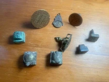 Mixed Lot Of  9 Vintage ancient Brass stone metal Wax Seal Stamps