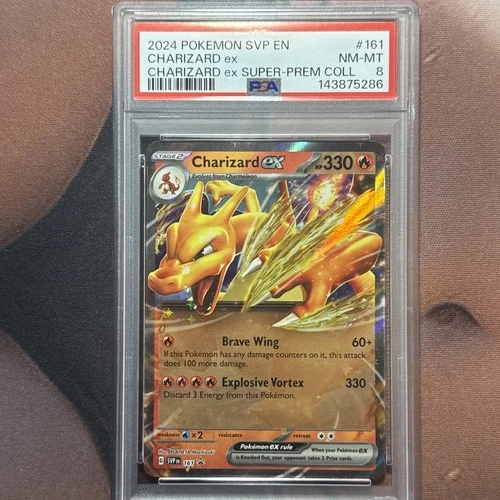 PSA 8 2024 POKEMON CHARIZARD EX  161 BLACK STAR PROMO Super Premium Collection