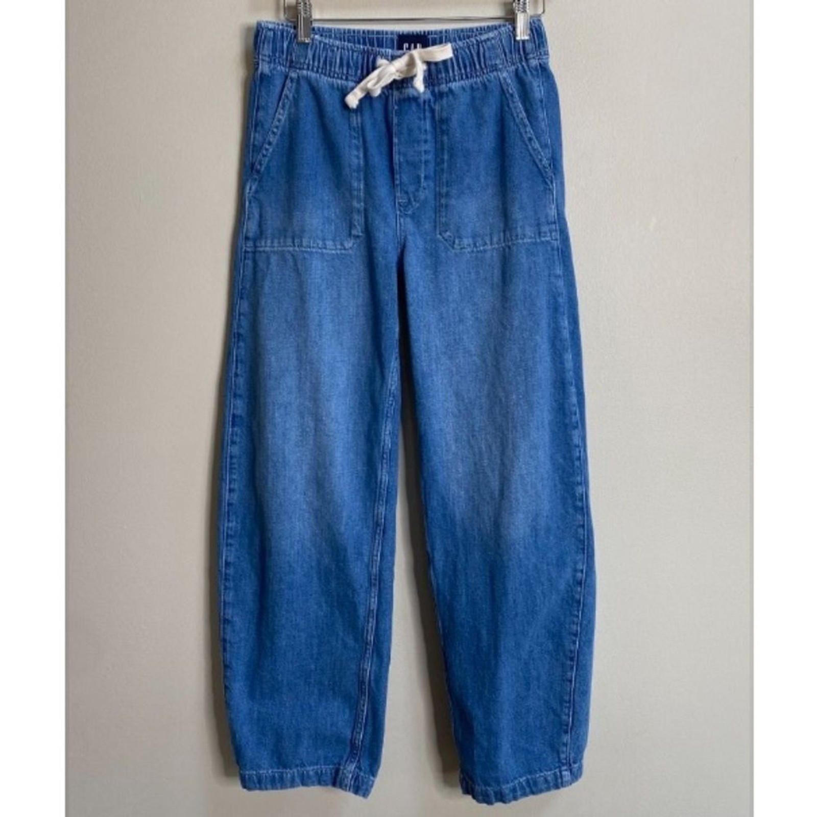 GAP High Rise Easy Pull-On Barrel Jeans In Medium Indigo Wash Size XS