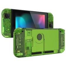 Replacement Full Set Shells with Buttons for Nintendo Switch Crystal Clear Green