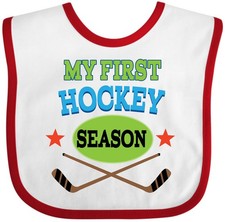 Inktastic My First Hockey Season Baby Bib Ice Boy Clothes Shower Team Sports Hws