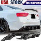 For Audi S5 B8.5 A5 Sline 2012-2017 REAL CARBON Rear Bumper Lip Diffuser Spoiler