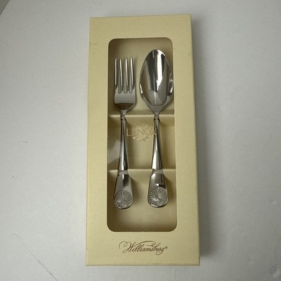 Lenox Williamsburg Royal Shell 2 Piece Baby Set Stainless New in Box