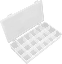 Craft Organizers and Storage Box 18 Grids Clear Plastic Bead Organizer with Divi