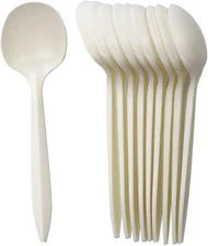 Greenworks Disposable Plant Starch Soup Spoons,1000 Ct Cornstarch Bio-Based Cutl