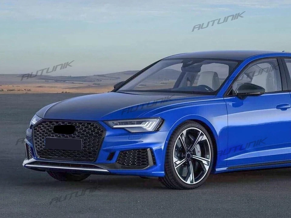 RS6 Style Front Honeycomb Grille for Audi A6/A6 Quattro C8 2019-2025 - Image 2 of 4