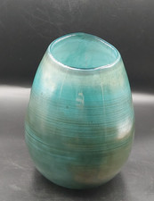 West Elm Iridescent Glass Vase Candle Holder Silver Blue Teal Grey Modern Style