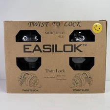 Pair of NEW EASILOK E11 Twist To Lock Deadbolt Easy Keyless Locking Matte Black