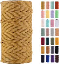 Khaki Macrame Cord 3Mm X 109Yards,Colored Cotton Rope Colorful Cotton Cord Soft