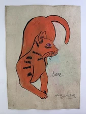 Andy Warhol COA Art Painting Original Drawing Vintage Paper Signed