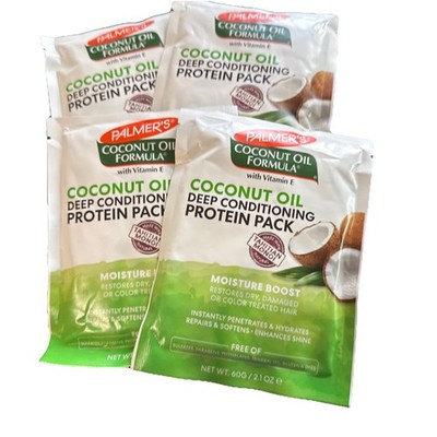 4 Pack Palmers Coconut Oil Formula Deep Conditioning Protein Pack 2.1Oz Each
