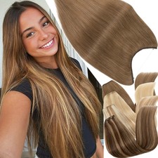 Hidden Thick One Piece Wire Clip on in 100 Real Remy Human Hair Extensions Ring