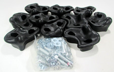 Textured Rock Holds Set of 10 w/ Mounting Hardware  Black  Open-Box / Unused