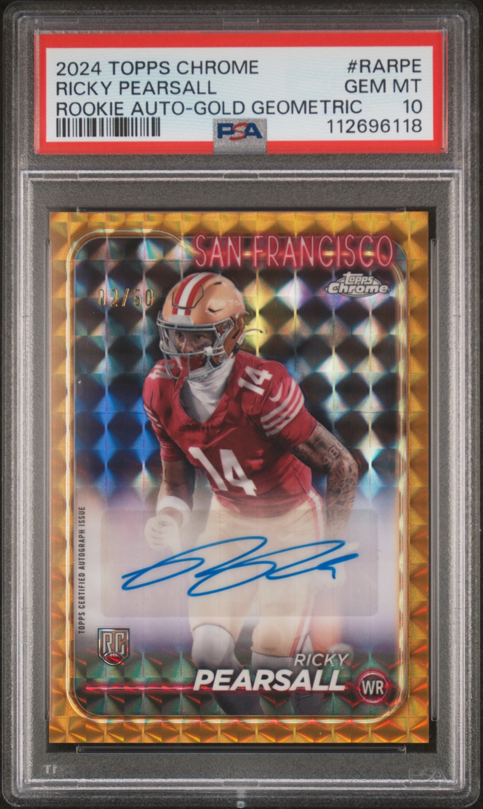 Ricky Pearsall Topps Chrome Rookie Autographs Variations #RARPE Gold Geometric