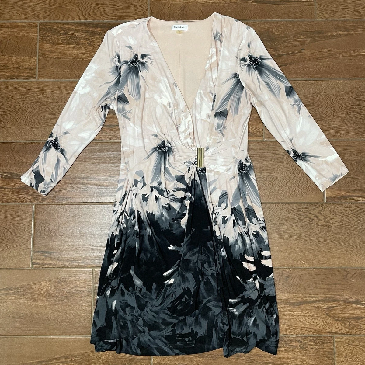 sachin and babi light blue dress Calvin Klein Women's Dress Midi Chiffon Dress with Pleated Skirt Chambray  Multi 2 at Amazon Women's Clothing store