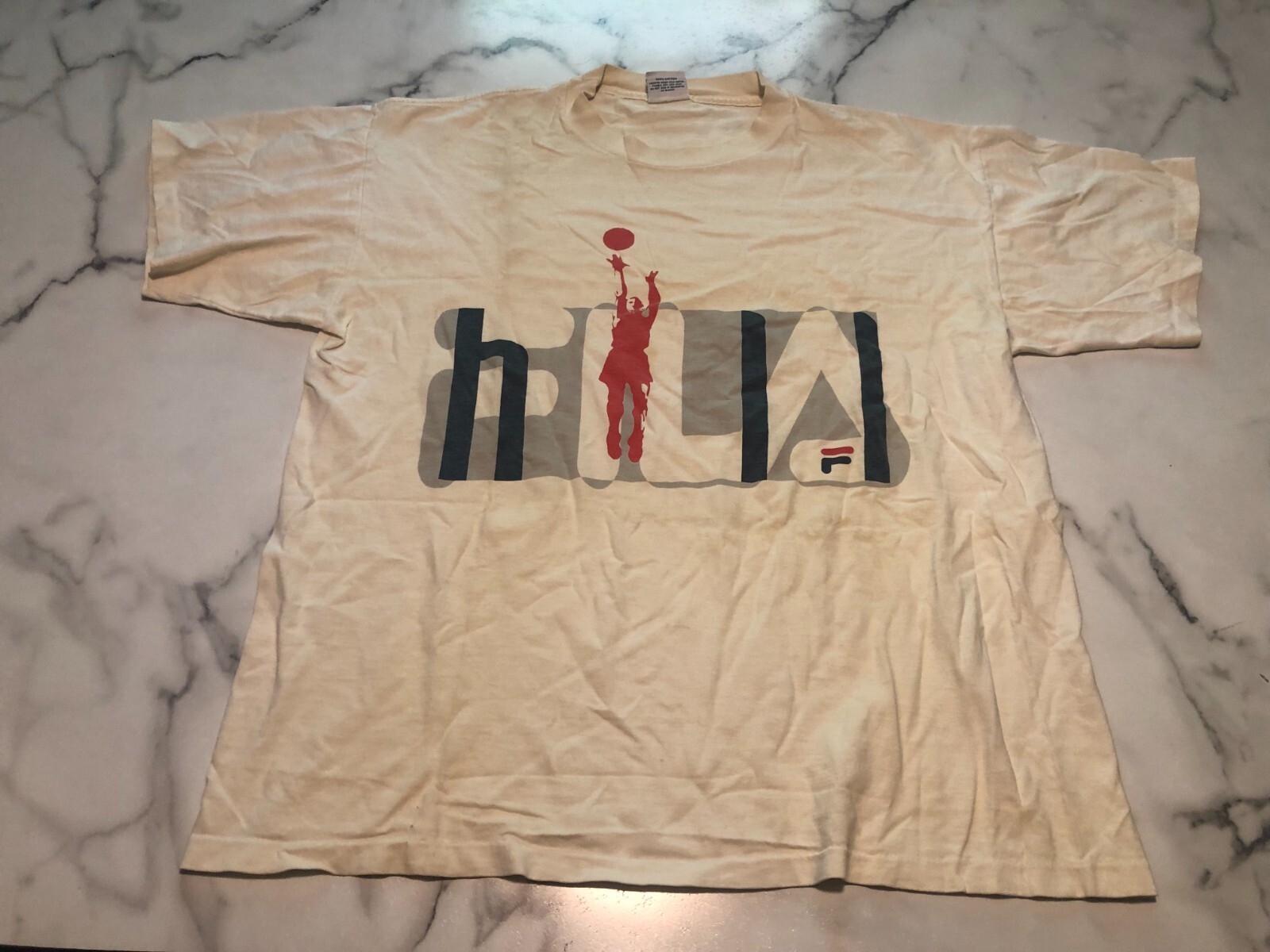 T shirt vintage anni '90 punto singolo uomo grande FILA streetwear USA made Grant Hill