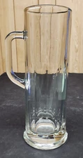 Vtg. Libbey Frankfurt Clear Glass Paneled Beer Mug Stein 9" Tall EUC