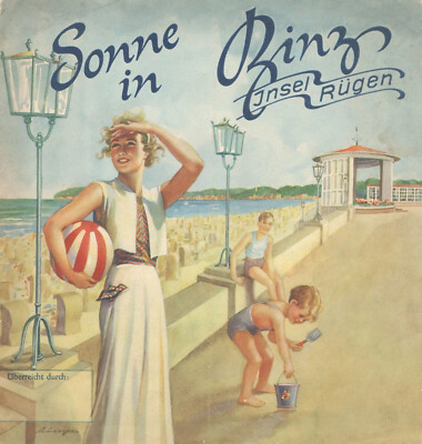 SUN IN BINZ ISLAND RÜGEN Sun in Binz Rugen Island 1938 Map Erich Kliefert