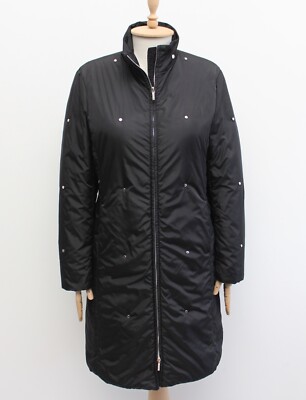 Authentic Women's JIL SANDER Black Long Puffer Jacket Coat 36 ~S/M Made in ITALY