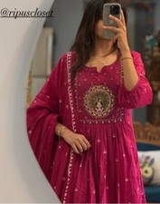 New anarkali kurta set with Cotton Pant  Malmal Dupatta with tier pattern