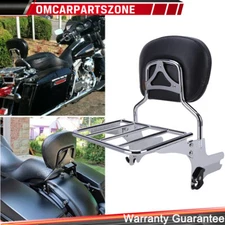 Adjustable Detachable Backrest Sissy Bar Luggage Rack For Harley Road King 97-08