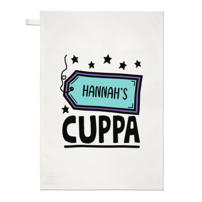 Personalisiertes Geschirrtuch Tasse Name Mama Papa Mutter Vatertag Tee Kaffee