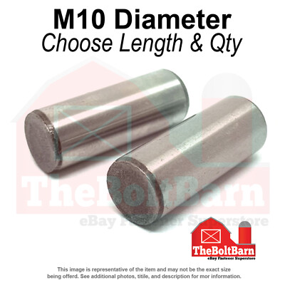 M10 Metric Oversize Dowel Pins Alloy Steel Plain (Choose Length & Quantity)