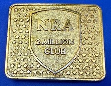 NRA 2 million Club National Rifle Association Stars Shield Golden Belt Buckle
