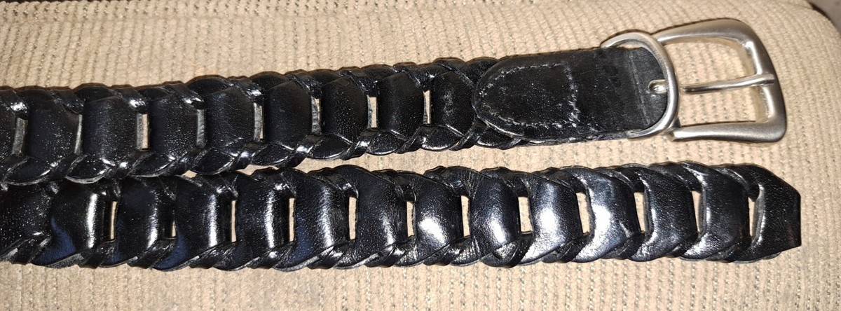 Ladies, Mens Calabria Chain Link Black Belt Size Med Brass  display picture 2