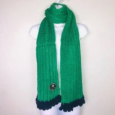 Occasionally Made Womens Rectangle Scarf Green Loose Knit Stretch Long NEW