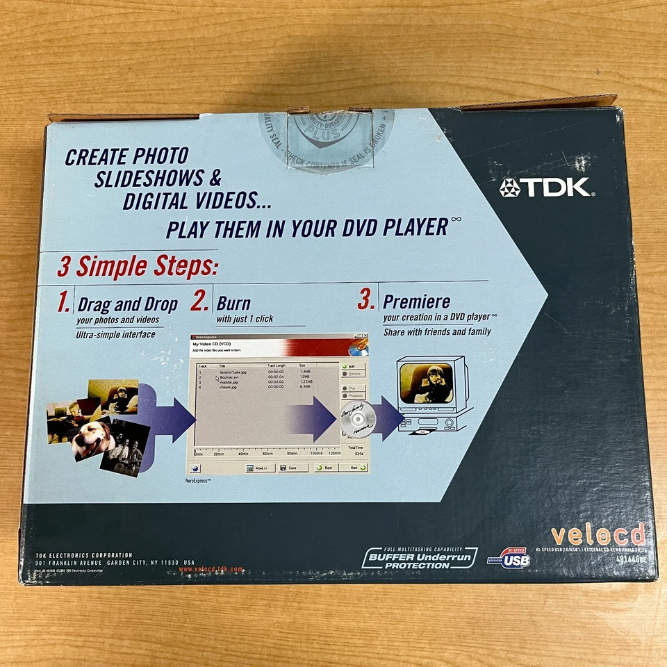 TDK Velocd 48164 UE hi speed USB 2.0 external cd burner (Open box) - Image 2 of 3