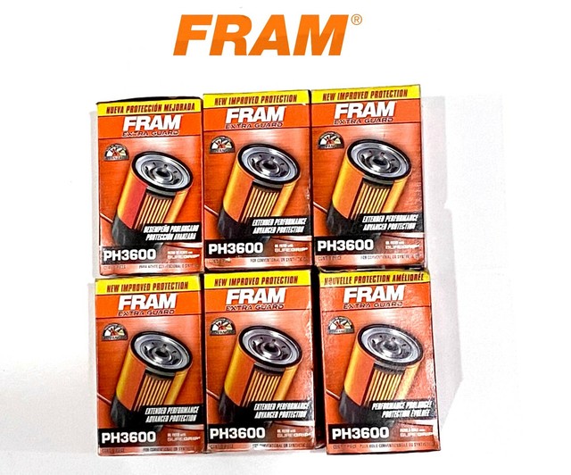 CASE OF 6 Oil Filter PH3600 FRAM Engine Extra Guard Fits Mazda