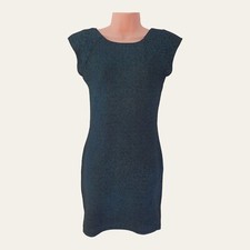 AX Paris women's dark grey knit dress cap sleeve bodycon fitted Size 10