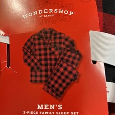 Wondershop Men  s Sleep Set Red/Black Sizes - Top  Bottom NEW w/Tag 25