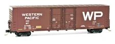 Western Pacific 60' Box Car Double Plug Doors Rivet Side MTL #102 00 050 N SCALE