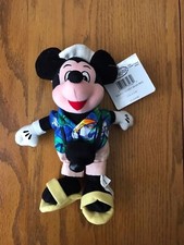 Disney Store Tourist Mickey Mouse Bean Bag Plush 8" Rare Retired