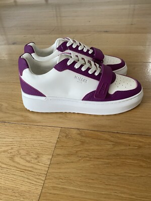 MALLET Hoxton Wing Matt White Purple Leather UK 4 New Sample