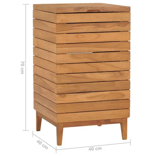 Laundry Basket 40x40x70  Solid Teak Wood O9I6 - Picture 7 of 7