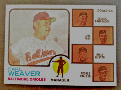 1973 Topps Baseball 136 Earl Weaver Mgr (Brown Variation) NEW PRICING